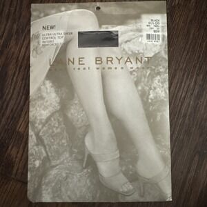 Lane‎ Bryant ULTRA ULTRA SHEER Invisible Reinforced Toe Pantyhose Black SZ C/D